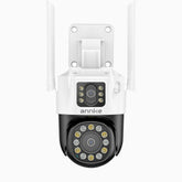 WCD600 - 6MP UHD Dual-Lens Outdoor Wireless WiFi Security Camera, Red Blue Flashing Lights & Siren, Smart Dual Light Night Vision, Two-Way Audio, 300° Pan & 90° Tilt, Cloud & Max. 128 GB Local Storage, Works with Alexa